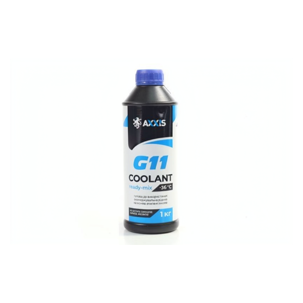 Зображення товару Антифриз BLUE G11 Сoolant Ready-Mix -36°C <AXXIS> (синій) (Каністра 1кг) (AXXIS)