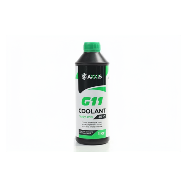Зображення товару Антифриз GREEN G11 Сoolant Ready-Mix -36°C<AXXIS> (зелений) (Каністра 1кг) (AXXIS)